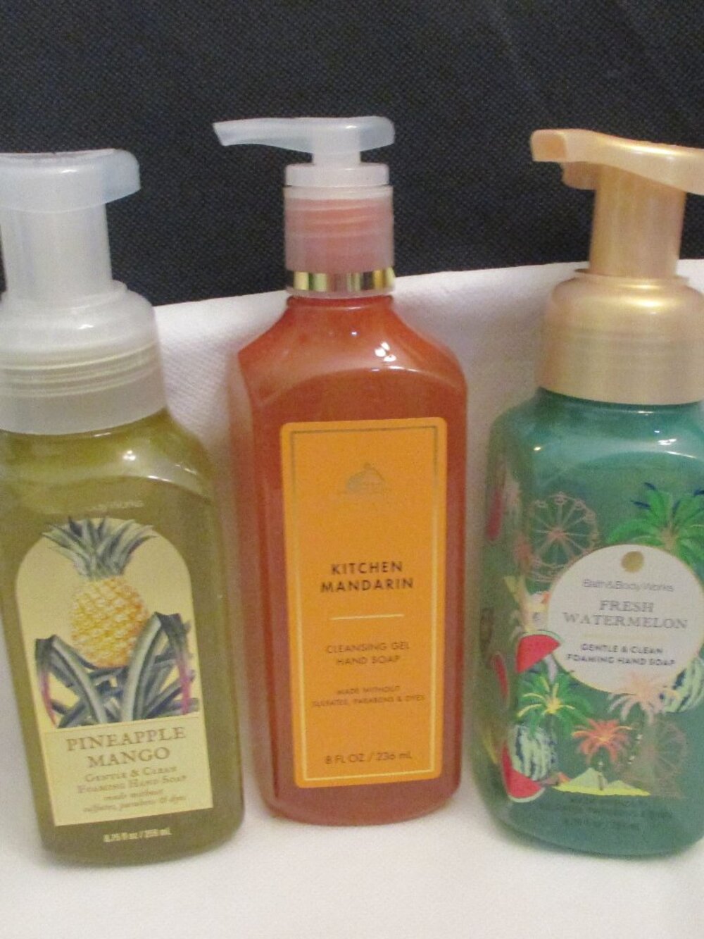 3 Bath & Body Works Fruit scented hand soaps -